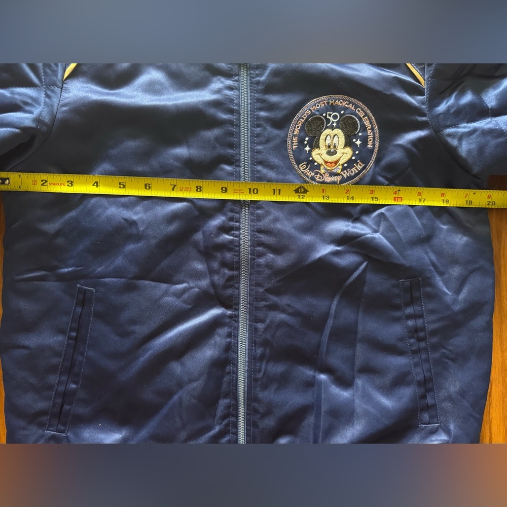 Walt Disney World 50th Anniversary Celebration Castle Satin Bomber Jacket M. EUC - Picture 10 of 11
